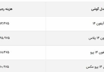 هزینه رجیستری آیفون 14 چقدر است؟